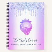 パープルグリッタードリップストロベリー菓子 ノートブック (正面)