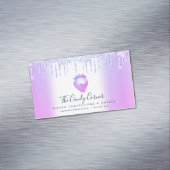 パープルグリッタードリップストロベリー菓子 マグネット名刺 (インサイチュ)