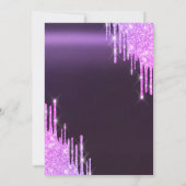 パープルグリッタードリップスドレス18thバースデーパーティー 招待状 (裏面)