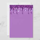 パープルグリッタードリップスSweet sixteenバースデーパーティー 招待状 (裏面)