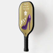 パープルグリッターハイヒール靴オン金ゴールド | ピックルボールラケット (左)