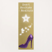 パープルグリッターハイヒール靴オン金ゴールド | ヨガマット (正面)