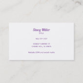 パープルグリッターハウスクリーニングビジネスカード 名刺 (裏面)