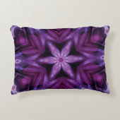 パープルグリッターハート&フラワー万華鏡のように千変万化するパターンパターン アクセントクッション (正面)