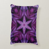 パープルグリッターハート&フラワー万華鏡のように千変万化するパターンパターン アクセントクッション (裏面(縦))