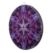 パープルグリッターハート&フラワー万華鏡のように千変万化するパターンパターン ダーツボード (正面右)