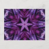 パープルグリッターハート&フラワー万華鏡のように千変万化するパターンパターン ポストカード (正面)