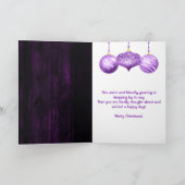 パープルグリッターバウブルクリスマス シーズンカード (内部)
