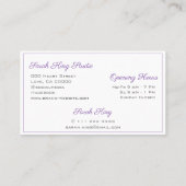 パープルグリッターパステルピンクブルーウォーターグラデーションカラー 名刺 (裏面)