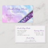 パープルグリッターパステルピンクブルーウォーターグラデーションカラー 名刺 (正面/裏面)