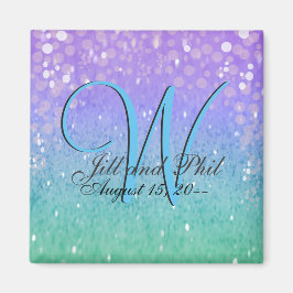 パープルグリッターパティオランタン紙吹雪グラムブルー マグネット