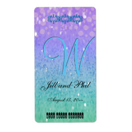 パープルグリッターパティオランタン紙吹雪グラムブルー ラベル