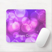 パープルグリッターパーソナライズされたガーリー マウスパッド (マウス)