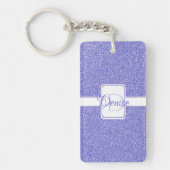 パープルグリッターパーソナライズされたキーチェーン キーホルダー (正面)
