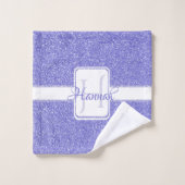 パープルグリッターパーソナライズされたバスタオル バスタオルセット (ウォッシュタオル)