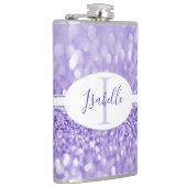 パープルグリッターパーソナライズされたフラスコ フラスク (右)