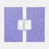 パープルグリッターパーソナライズされたブランケット フリースブランケット (正面(横))