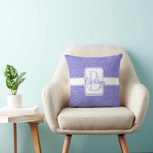 パープルグリッターパーソナライズされた装飾用クッション クッション (椅子)