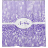 パープルグリッターパーソナライズシャワーカーテン シャワーカーテン (正面)