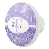 パープルグリッターパーソナライズセラミックプル セラミックノブ (右)