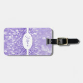 パープルグリッターパーソナライズラゲッジタグ ラゲッジタグ (正面横)