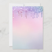 パープルグリッターピンクバーチャル50th誕生日パーティー 招待状 (裏面)