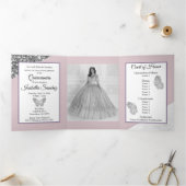 パープルグリッターフォトキンセアニェラトリフォールド 三つ折りプログラム (内部)