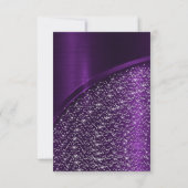 パープルグリッターブライダルシャワー誕生日スウィート16t 招待状 (裏面)
