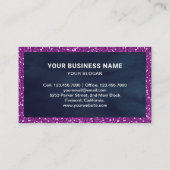 パープルグリッターブルーベリーチーズケーキスライスベーカリー 名刺 (裏面)