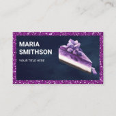 パープルグリッターブルーベリーチーズケーキスライスベーカリー 名刺 (正面)