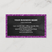 パープルグリッターブルーベリーチーズケーキペストリーベーカリー 名刺 (裏面)