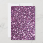 パープルグリッタープリントボウスウィート16パーティの招待状 招待状 (裏面)