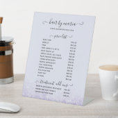 パープルグリッターヘアサロン価格表 台座サイン (インサイチュ)