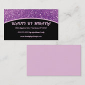 パープルグリッターヘアスタイル爪、 ネイル美しい 名刺 (正面/裏面)