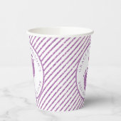 パープルグリッターベビー足ベビーシャワーパーソナライズされた 紙コップ (左)