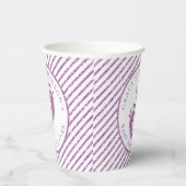 パープルグリッターベビー足ベビーシャワーパーソナライズされた 紙コップ (右)