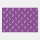 パープルグリッターベビー足ベビーシャワー ラッピングペーパーシート (正面)