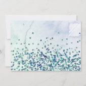 パープルグリッターマーメイドテールベイビーシャワー サンキューカード (裏面)