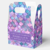パープルグリッターマーメイド1st誕生日パーティー フェイバーボックス (オープン)