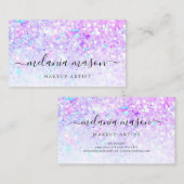 パープルグリッターメイクアップアーティストモダン 名刺 (正面/裏面)