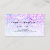 パープルグリッターメイクアップアーティストモダン 名刺 (裏面)