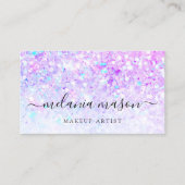 パープルグリッターメイクアップアーティストモダン 名刺 (正面)