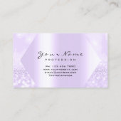 パープルグリッターメイクアップアーティストラッズブラウンズ 名刺 (裏面)