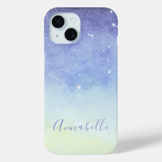 パープルグリッターモダンミニマリストモノグラム Case-Mate iPhoneケース (裏面)