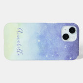 パープルグリッターモダンミニマリストモノグラム Case-Mate iPhoneケース (裏面 (横))