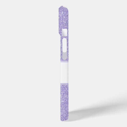 パープルグリッターモノグラムサムスンギャラクシーケース Case-Mate iPhoneケース (裏面 / 左)