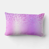 パープルグリッターモノグラムネームラグジュアリーガーリー ランバークッション (裏面)