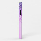 パープルグリッターモノグラムネームラグジュアリーガーリー Case-Mate iPhoneケース (裏面/右)