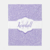 パープルグリッターモノグラムブランケット フリースブランケット (正面)