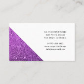 パープルグリッターモノグラム名刺 名刺 (裏面)